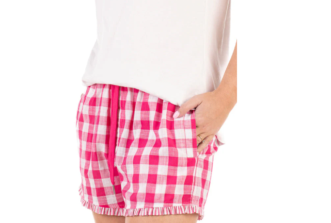 RS10 Hitchley & Harrow Women's Hot Pink Gingham Shorts
