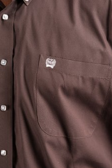 MTW1104236 Cinch Men's LS Shirt Solid Brown