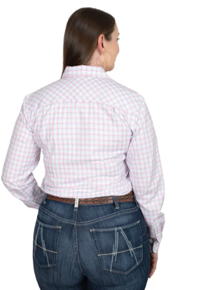 WWLS2545 Just Country Women's Abby Workshirt Rose/Aqua Check