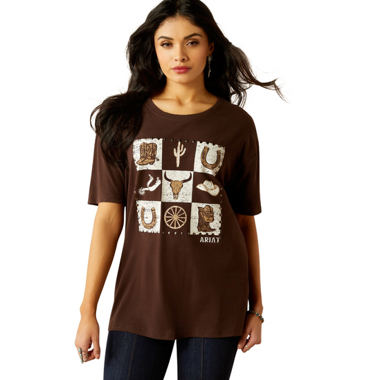 10053956 Ariat Women's Checkerboard SS Tee