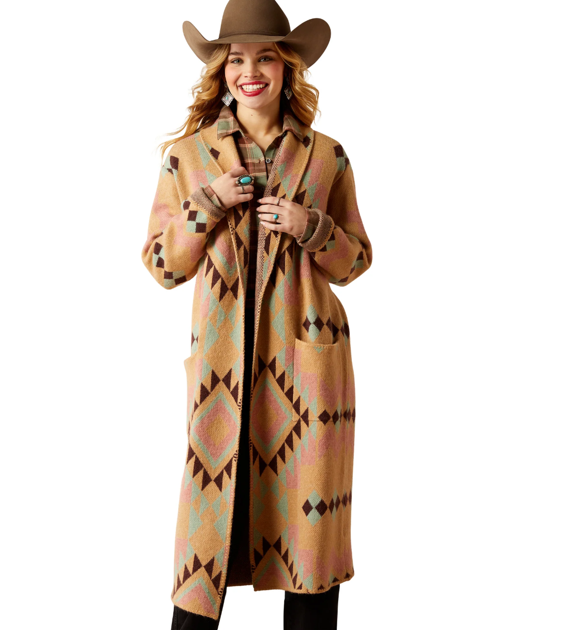 10053982 Ariat Women's Sunset Chic Blanket Coat