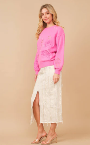 15123W Western Cowgirl Pullover Sweater