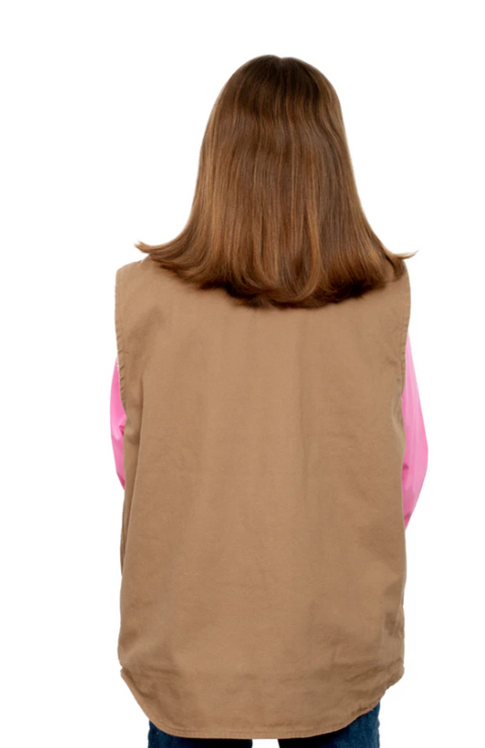 BW0V2200 Just Country Kids Diamantina Sherpa Vest Khaki