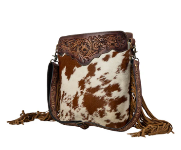 S-7323 Artesia Way Fringe Hand-Tooled Bag