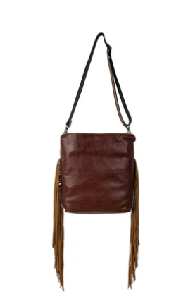 S-7323 Artesia Way Fringe Hand-Tooled Bag