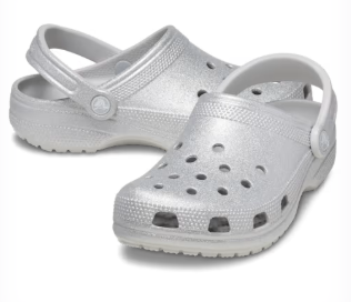 205942-100 Croc Classic Glitter White