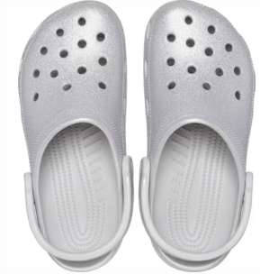 205942-100 Croc Classic Glitter White