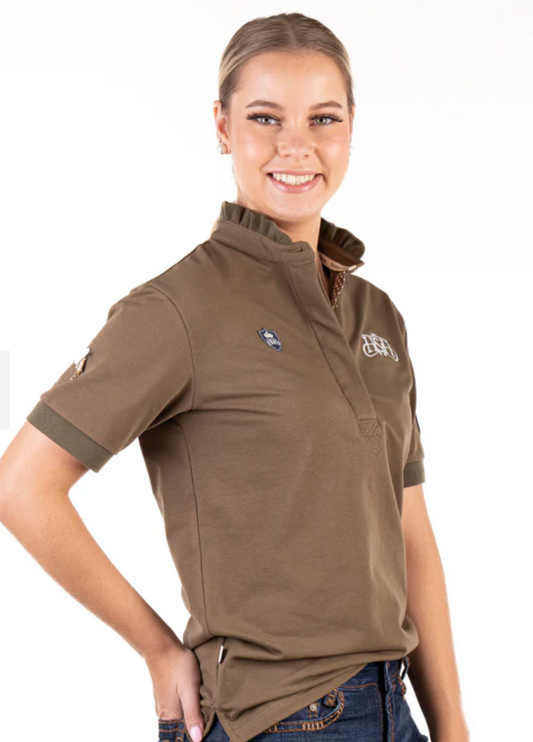 EL119 Hitchley and Harrow Loose Fit Polo - Olive Frill