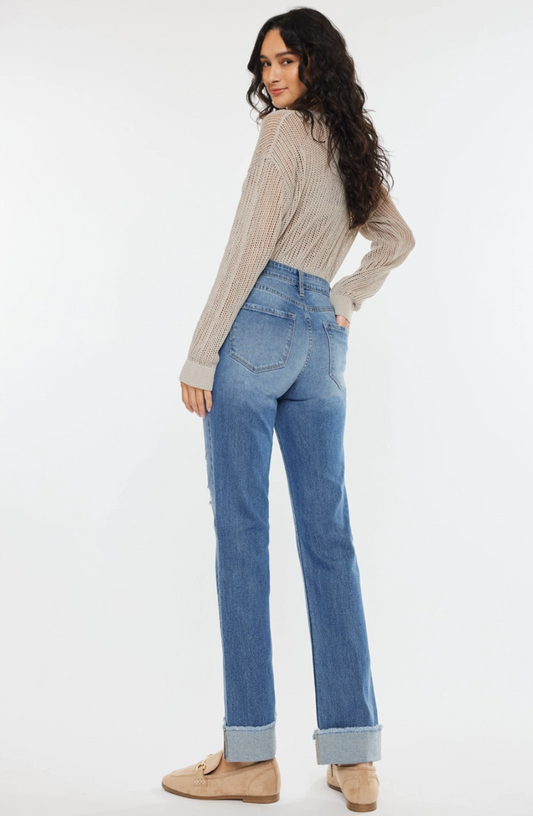 KC20065M Kancan USA Women's High Rise Straight Jeans