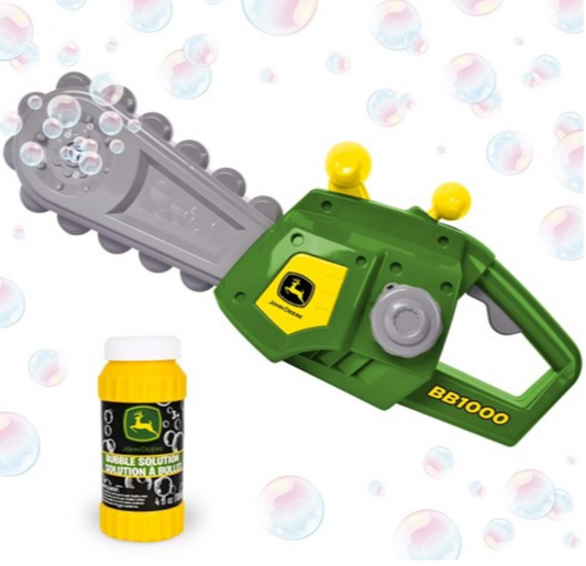 470627 John Deere Motorised Bubble and Fun Chainsaw