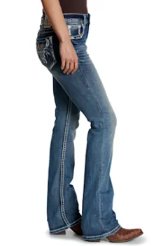 EBS813 Grace in LA Women's Desert Aztec Floral Skull Jean 34 Leg