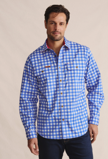 1SHM00112 S.Kidman Men's Armstrong Work Shirt Mid Blue