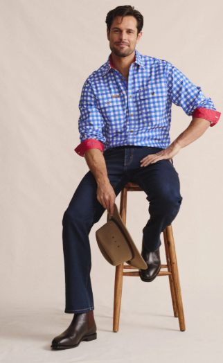 1SHM00112 S.Kidman Men's Armstrong Work Shirt Mid Blue