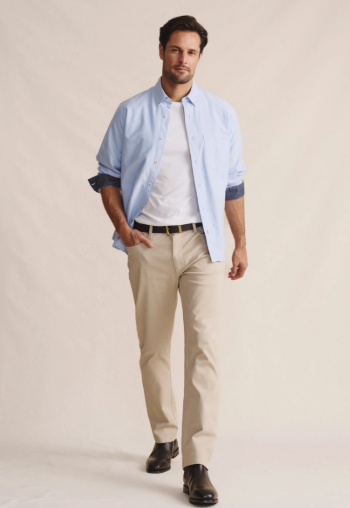 1SHM00001 S.Kidman Men's Aberdeen Shirt Pale Blue