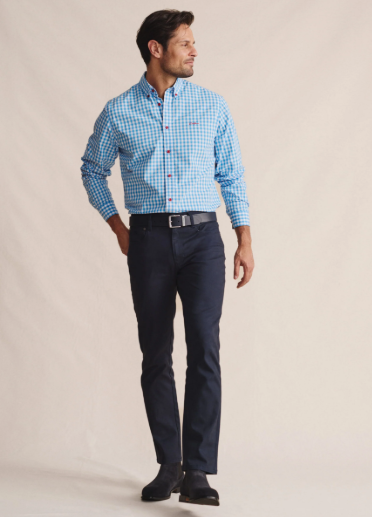 1SHM00002 S.Kidman Men's Holstein Shirt Pale Blue