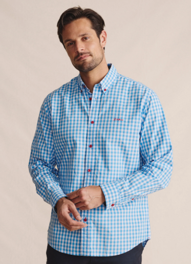 1SHM00002 S.Kidman Men's Holstein Shirt Pale Blue