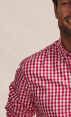 1SHM00002 S.Kidman Men's Holstein Shirt Red