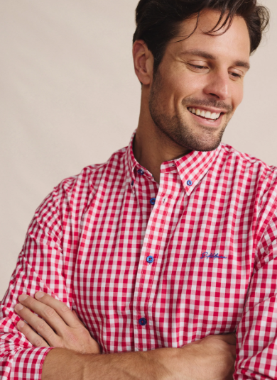 1SHM00002 S.Kidman Men's Holstein Shirt Red