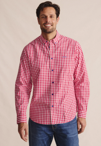 1SHM00002 S.Kidman Men's Holstein Shirt Red
