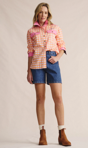 1SHW00125 S.Kidman Women's Spencer Full Button Workshirt Pale Pink