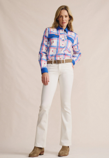 1SHW00129 S.Kidman Women's Spencer 1/2 Button Workshirt Mid Blue