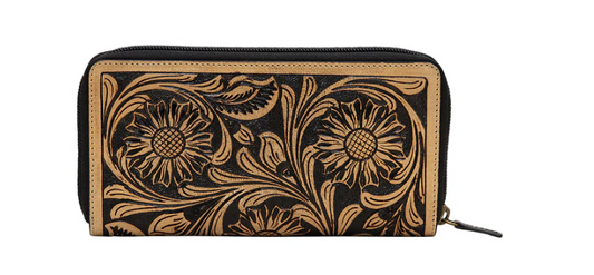 S-5876 Pancha Floral Women's Leather Tooled Purse