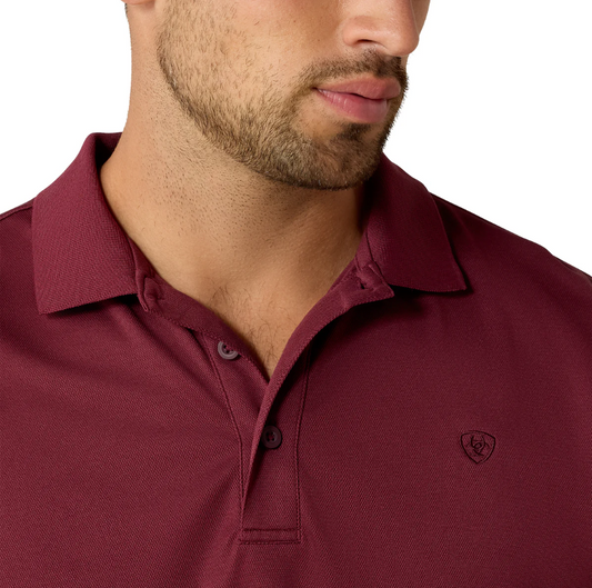 10022856 Ariat Men's TEK SS Polo Maroon