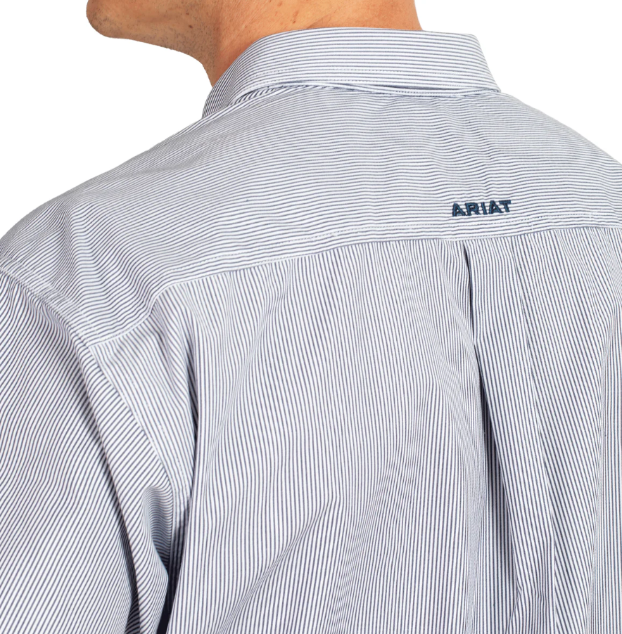 10048076 Ariat Men's Pro Series Cliff LS Shirt Navy Stripe