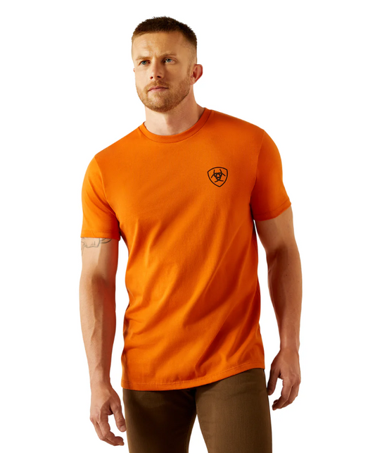 10054774 Ariat Men's Barb Shield SS Tee Rust