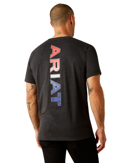 10054771 Ariat Men's RWB SS Tee Charcoal Heather