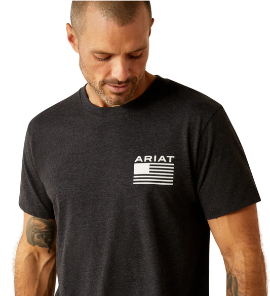 10054771 Ariat Men's RWB SS Tee Charcoal Heather