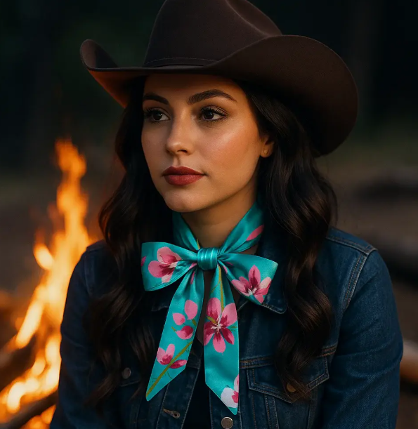 TW319 Cowgirl Necktie Turquoise & Pink
