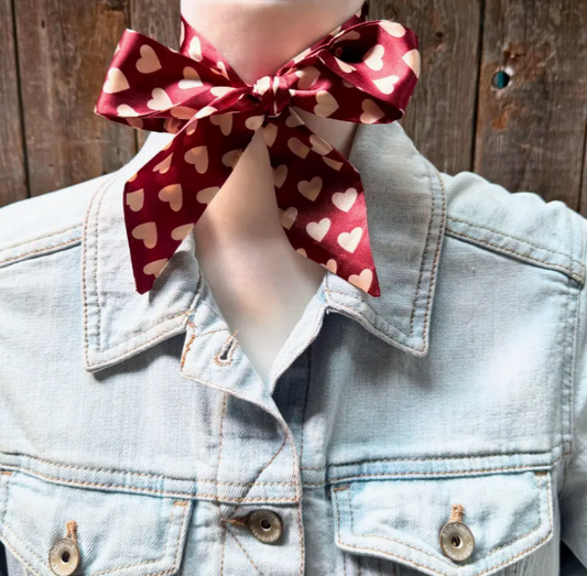 TW334 Cowgirl Necktie Burgundy & Cream