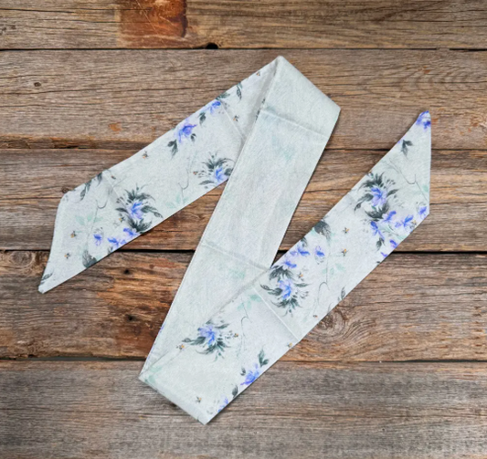 TW116 Cowgirl Necktie Electric Blue & Green