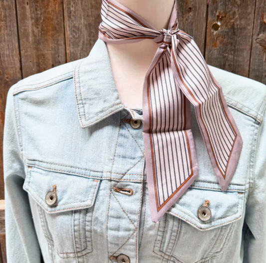 TW101 Cowgirl Necktie Cream & Brown