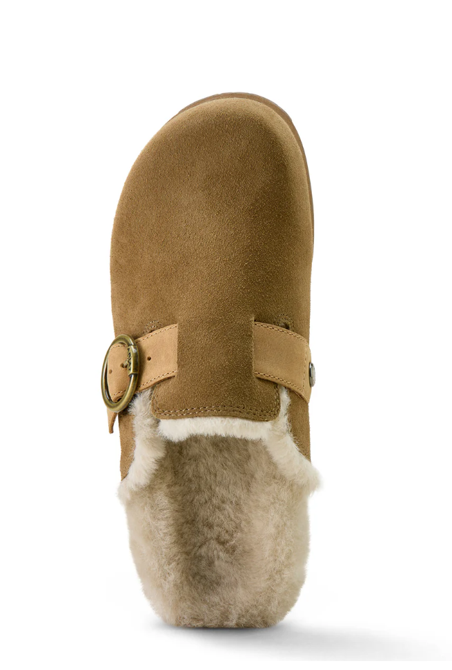 10063811 Ariat Women's Country Mule Sherpa Ranch Brown Suede