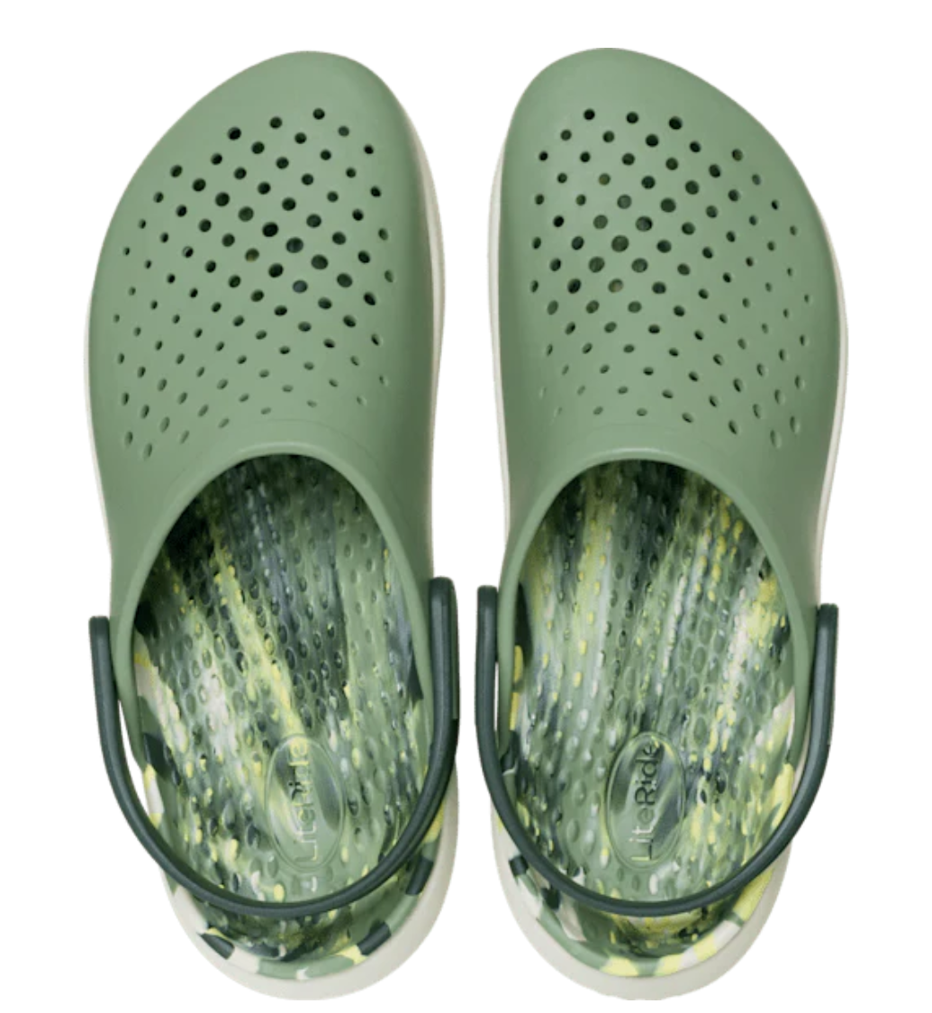 212043-308 Croc Inmotion Marbled Clog Moss
