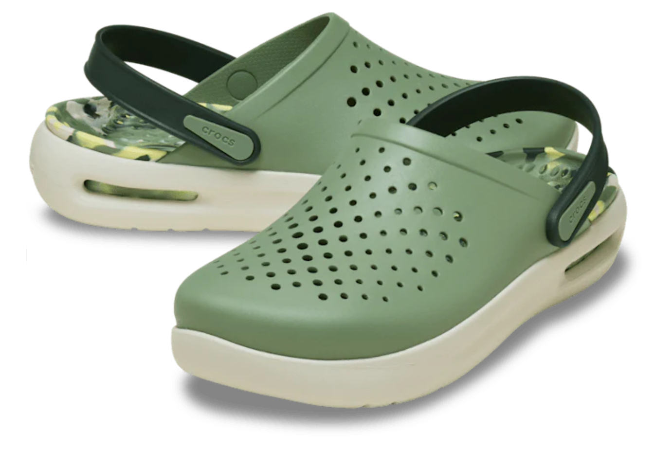212043-308 Croc Inmotion Marbled Clog Moss