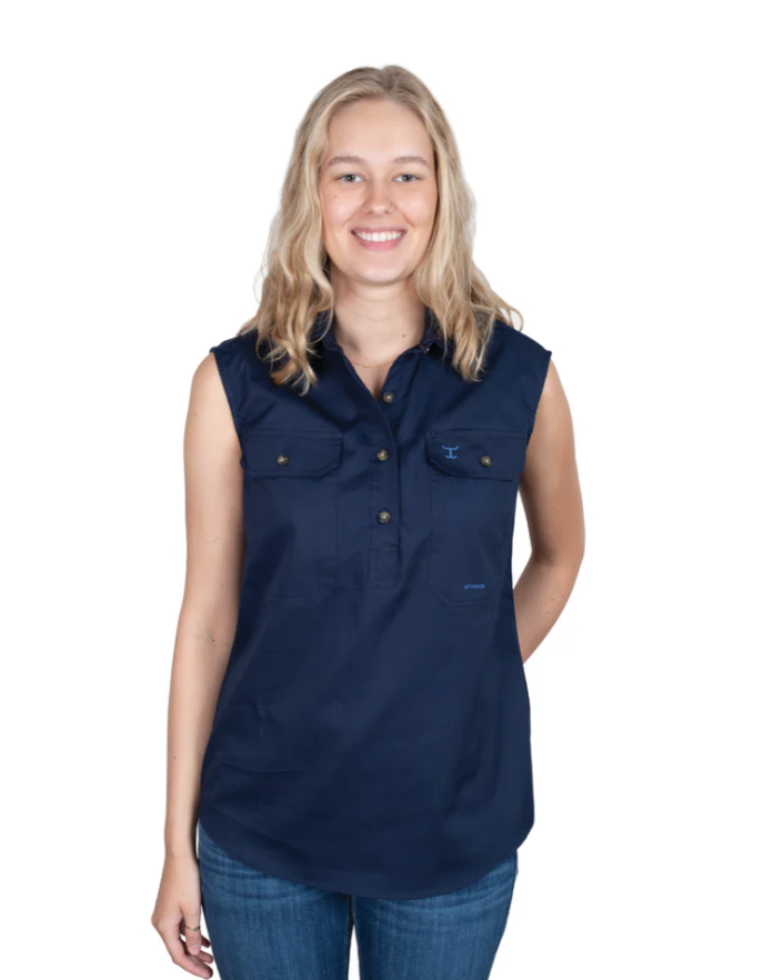 50503NVY Just Country Women's Kerry Sleeveless Work shirt Navy