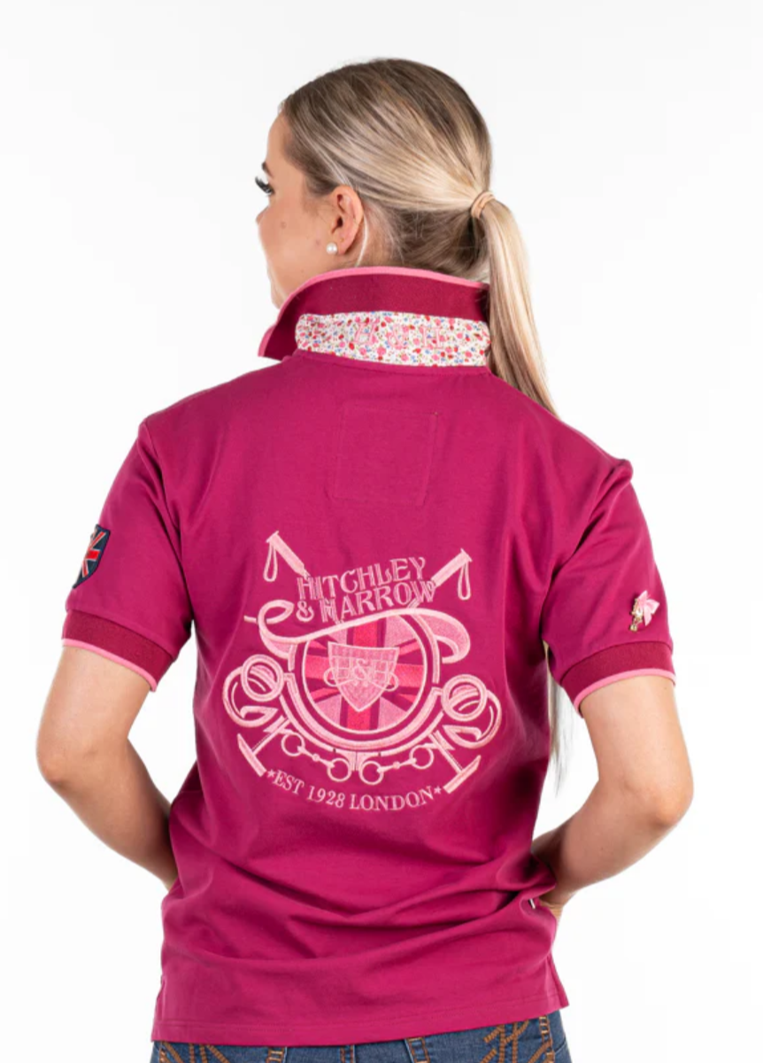 EL123 Hitchley and Harrow Loose fit polo Cerise