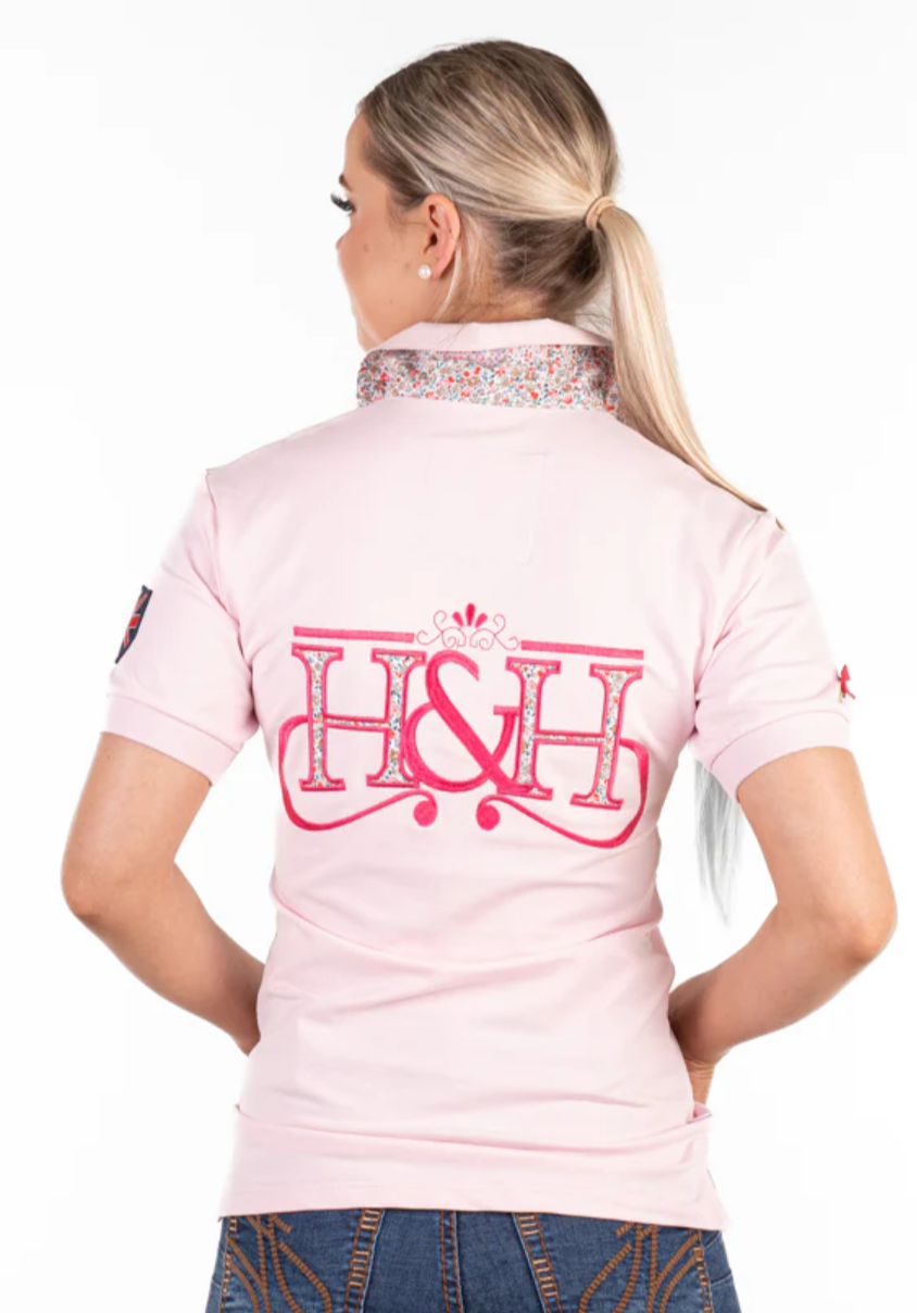 E240 Hitchley and Harrow Fitted polo Pale Pink