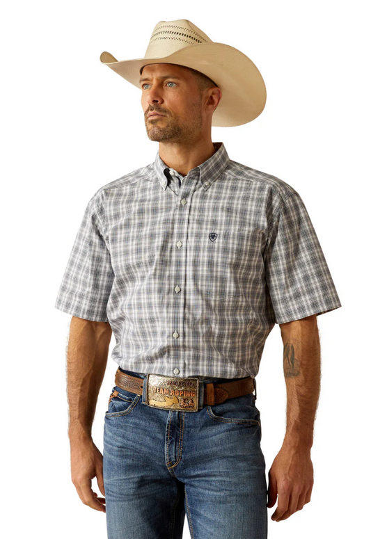 10054824 Ariat Men's Pro Series Charlie Classic Fit SS Shirt Navy