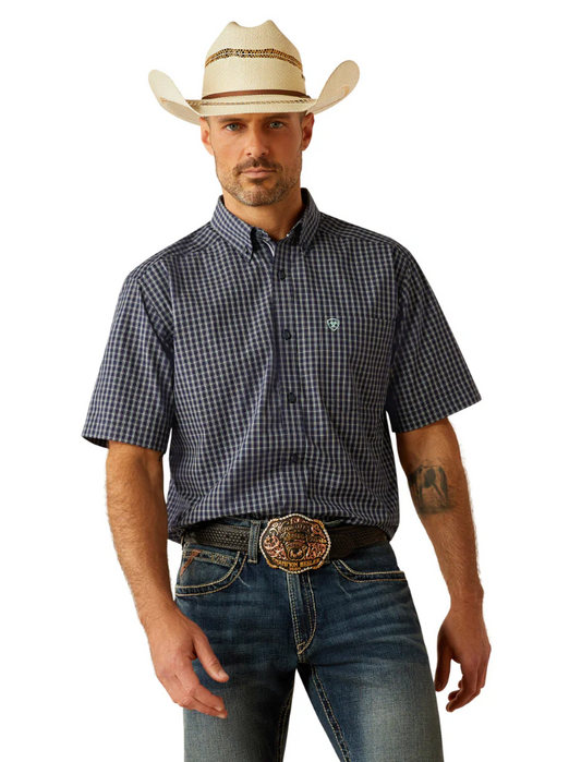 10054822 Ariat Men's Pro Series Callum Classic Fit SS Shirt Navy