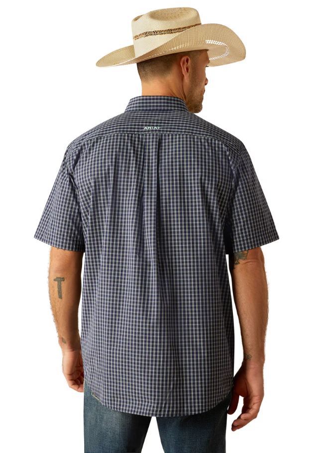 10054822 Ariat Men's Pro Series Callum Classic Fit SS Shirt Navy