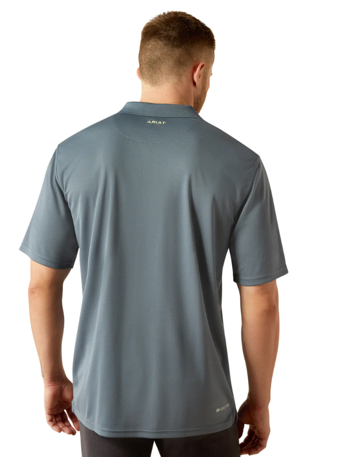 10055253 Ariat Men's TEK Polo Newsboy Blue