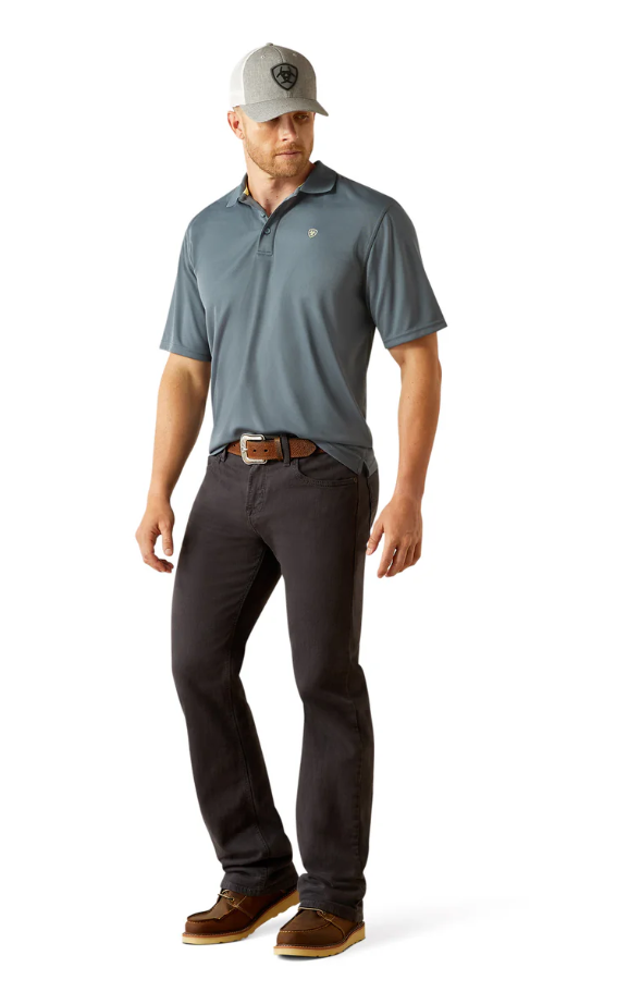 10055253 Ariat Men's TEK Polo Newsboy Blue