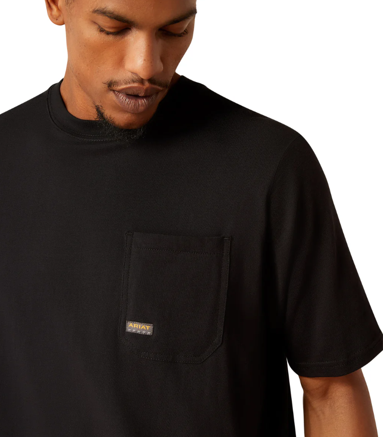 10054445 Ariat Men's Rebar Cotton Strong Hardhead SS Tee Black