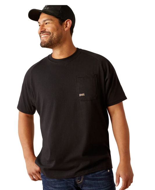 10054446 Ariat Men's Rebar Cotton Strong Workhog SS Tee Black