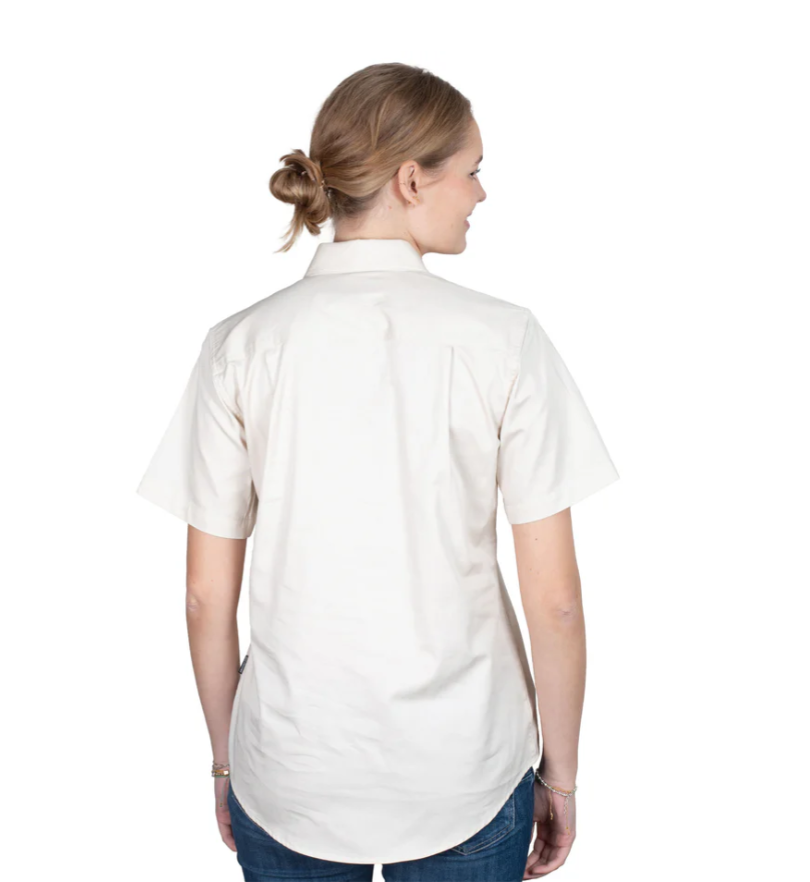 50506OAT Just Country Women's Evie Short Sleeve Half button Work shirt Oat