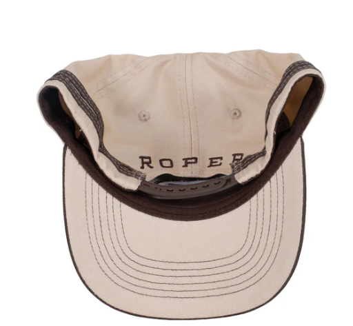 RC2513 Roper Trucker Cap Logo Chocolate/Stone